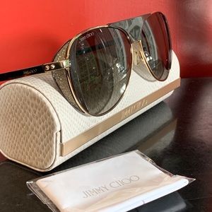 Jimmy Choo GLAM Aviator Sunglasses 56mm NIB!